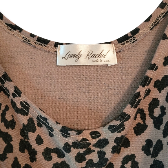 Cheetah Animal Print Bodycon Mini Tan Brown Black Leopard Stretch Dress, s - Picture 3 of 6